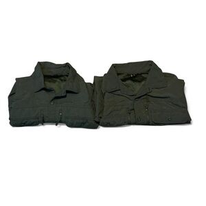 Two Dark Green Casual Button Down Shirts with pockets Size medium